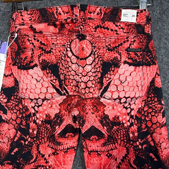 Hudson Jeans Womens 25 Nico Midrise Super Skinny Washed Red Cotton Stretch NEW - Picture 11 of 12